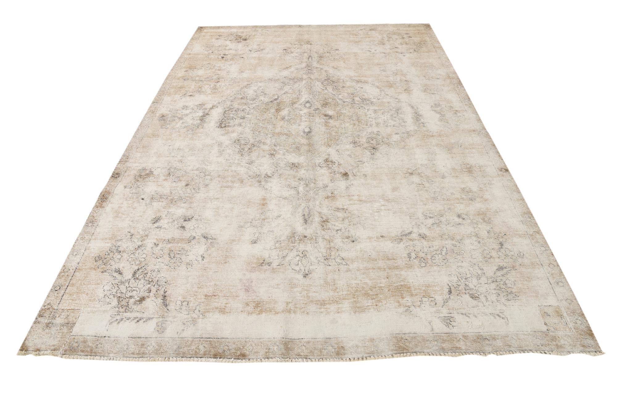 7' x 10' 5 Hand Knotted Ultra Vintage Persian Wool Rug
