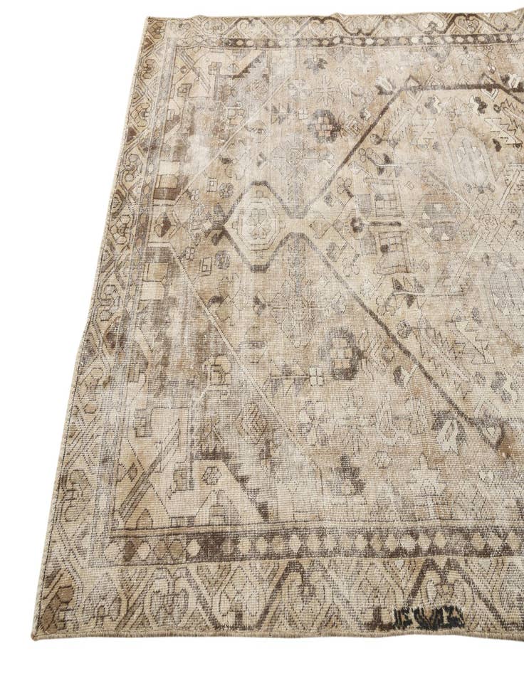 Detail image of 6' 4 x 9' 9  Hand Knotted Ultra Vintage Persian Wool Rug