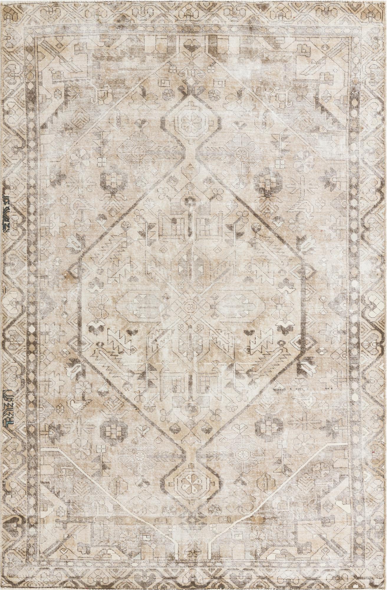 6' 4 x 9' 9 Hand Knotted Ultra Vintage Persian Wool Rug