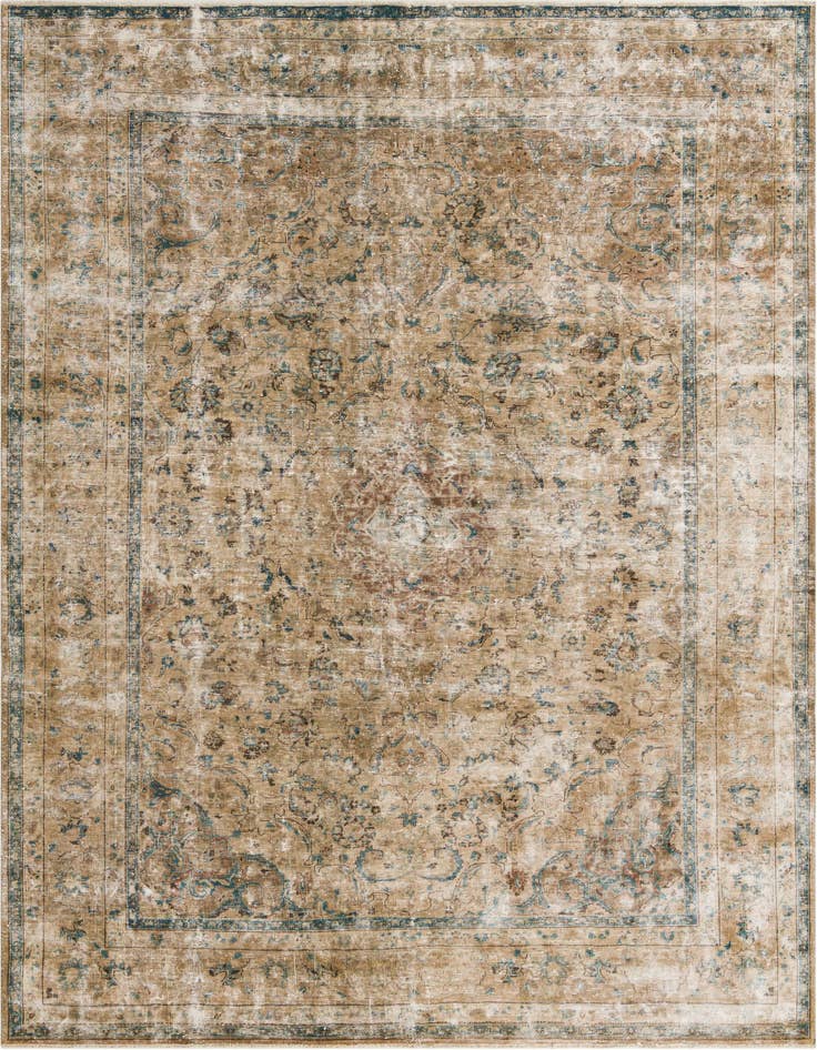 Detail image of 8' 1 x 10' 9 Hand Knotted Ultra Vintage Persian Wool Rug