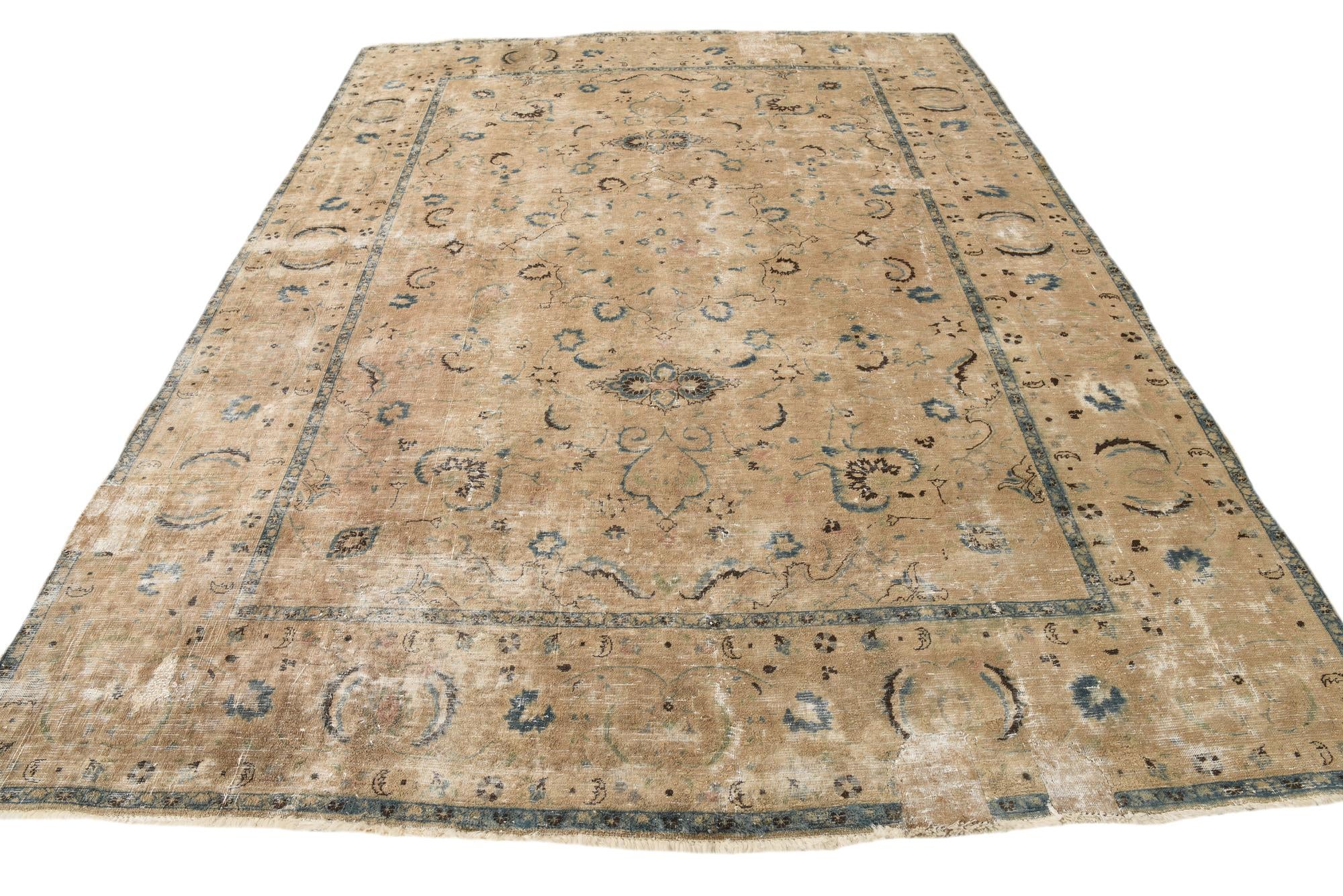 8' 5 x 11' 6 Hand Knotted Ultra Vintage Persian Wool Rug