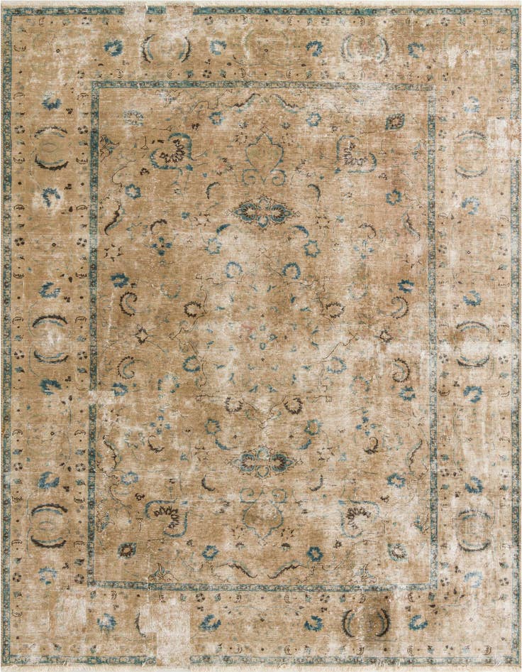 Detail image of 8' 5 x 11' 6 Hand Knotted Ultra Vintage Persian Wool Rug