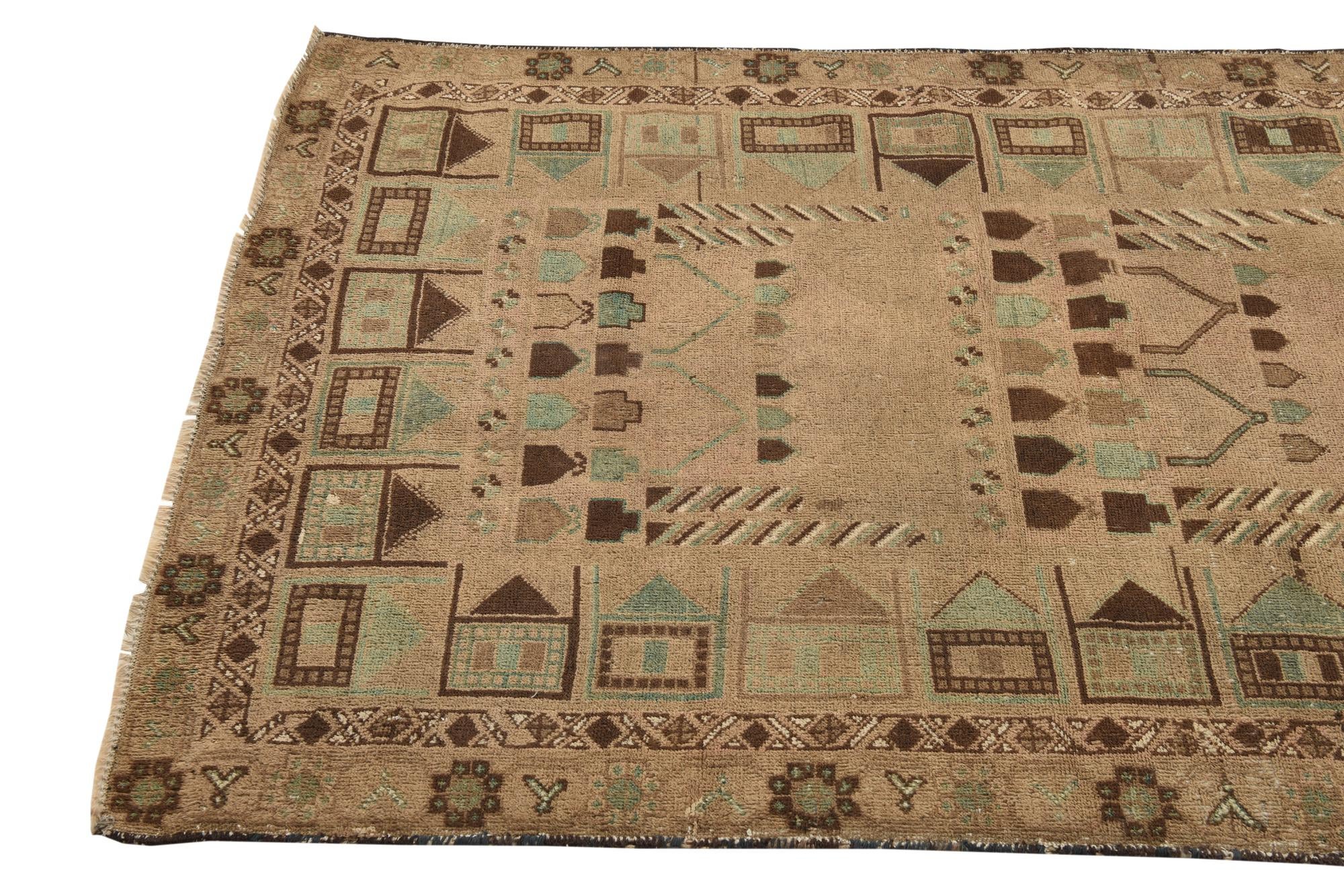 3' 8 x 5' 9 Hand Knotted Ultra Vintage Persian Wool Rug