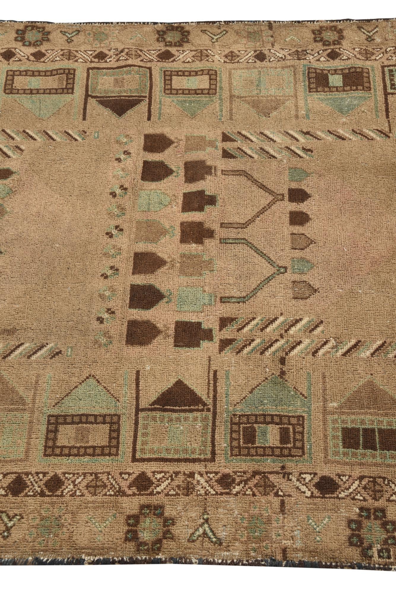 3' 8 x 5' 9 Hand Knotted Ultra Vintage Persian Wool Rug
