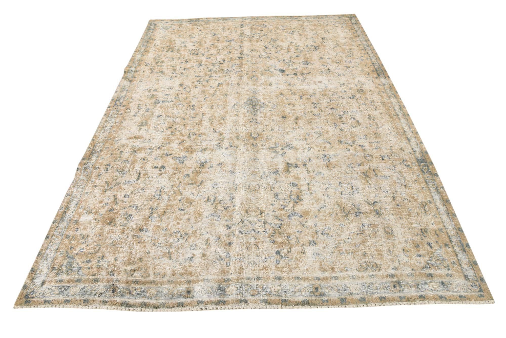 6' 10 x 9' 9 Hand Knotted Ultra Vintage Persian Wool Rug