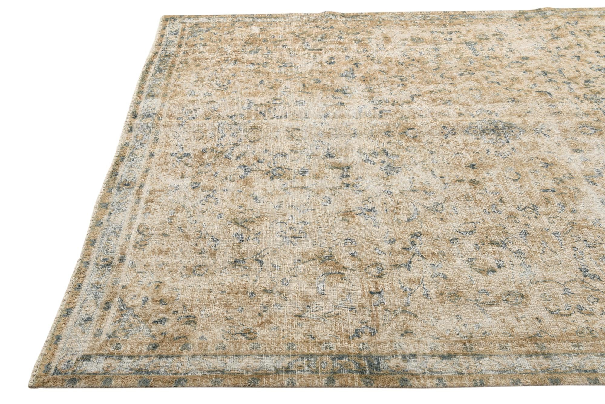 6' 10 x 9' 9 Hand Knotted Ultra Vintage Persian Wool Rug