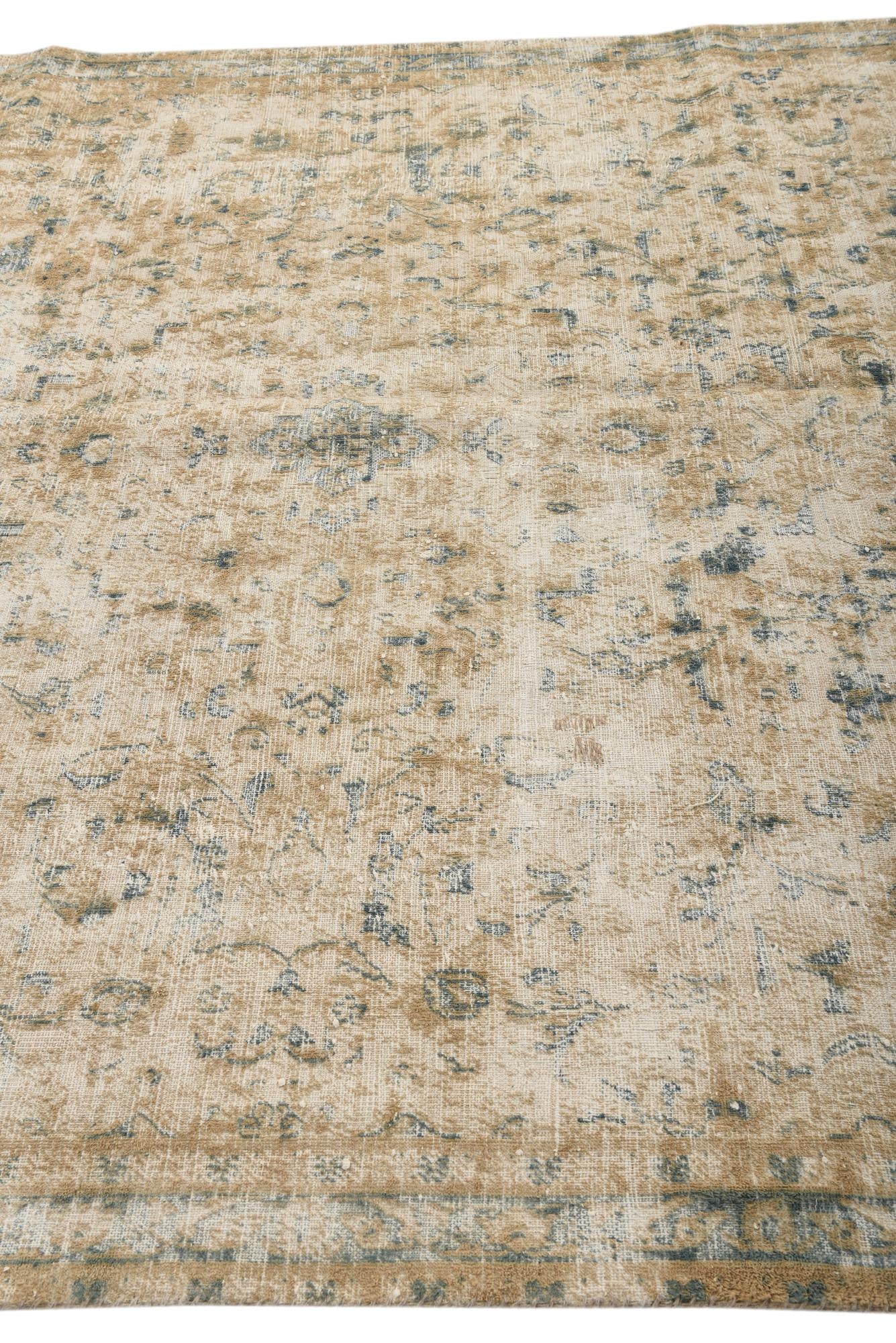 6' 10 x 9' 9 Hand Knotted Ultra Vintage Persian Wool Rug