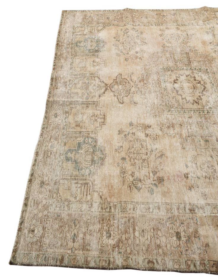 Detail image of 6' 10 x 10'  Hand Knotted Ultra Vintage Persian Wool Rug