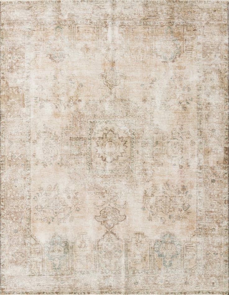 Detail image of 6' 10 x 10' Hand Knotted Ultra Vintage Persian Wool Rug