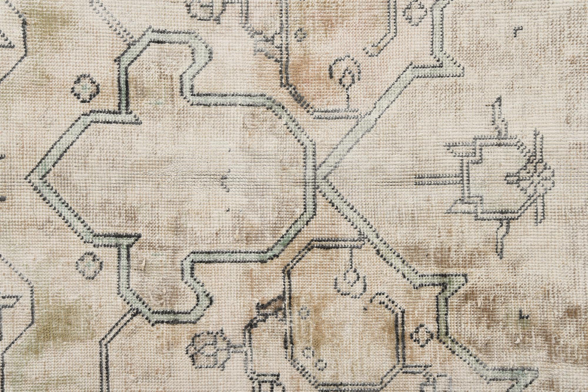 9' 4 x 12' 2 Hand Knotted Ultra Vintage Persian Wool Rug