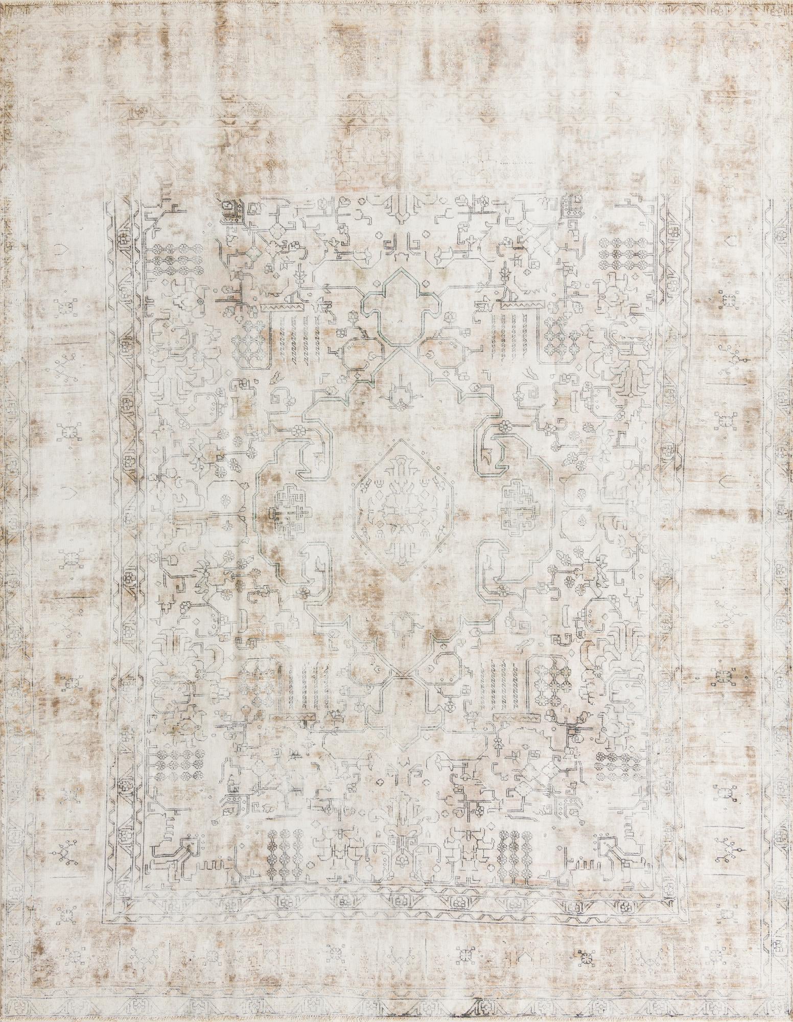 9' 4 x 12' 2 Hand Knotted Ultra Vintage Persian Wool Rug