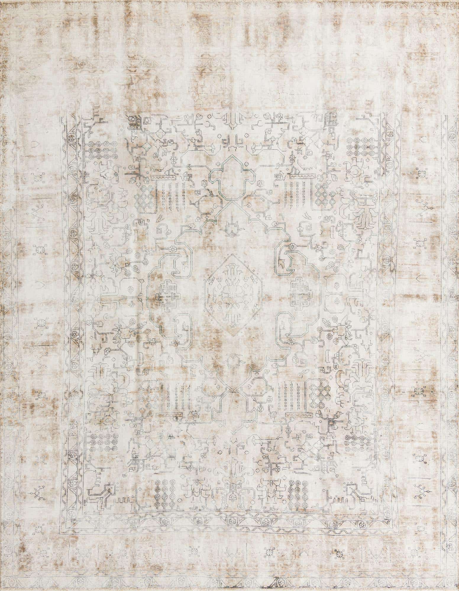 9' 4 x 12' 2 Hand Knotted Ultra Vintage Persian Wool Rug