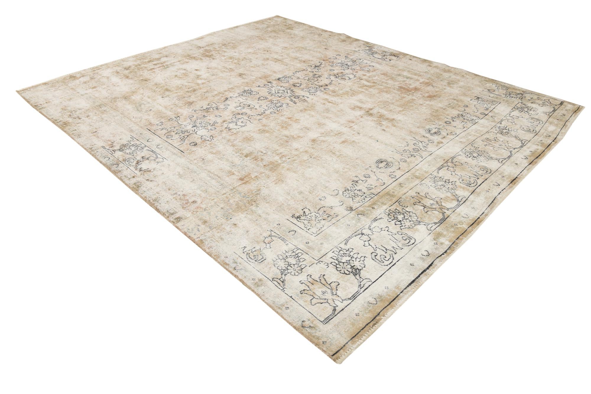 9' 5 x 11' 1 Hand Knotted Ultra Vintage Persian Wool Rug