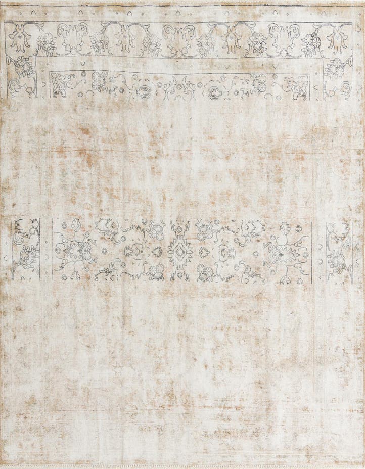  9' 5 x 11' 1  Hand Knotted Ultra Vintage Persian W...