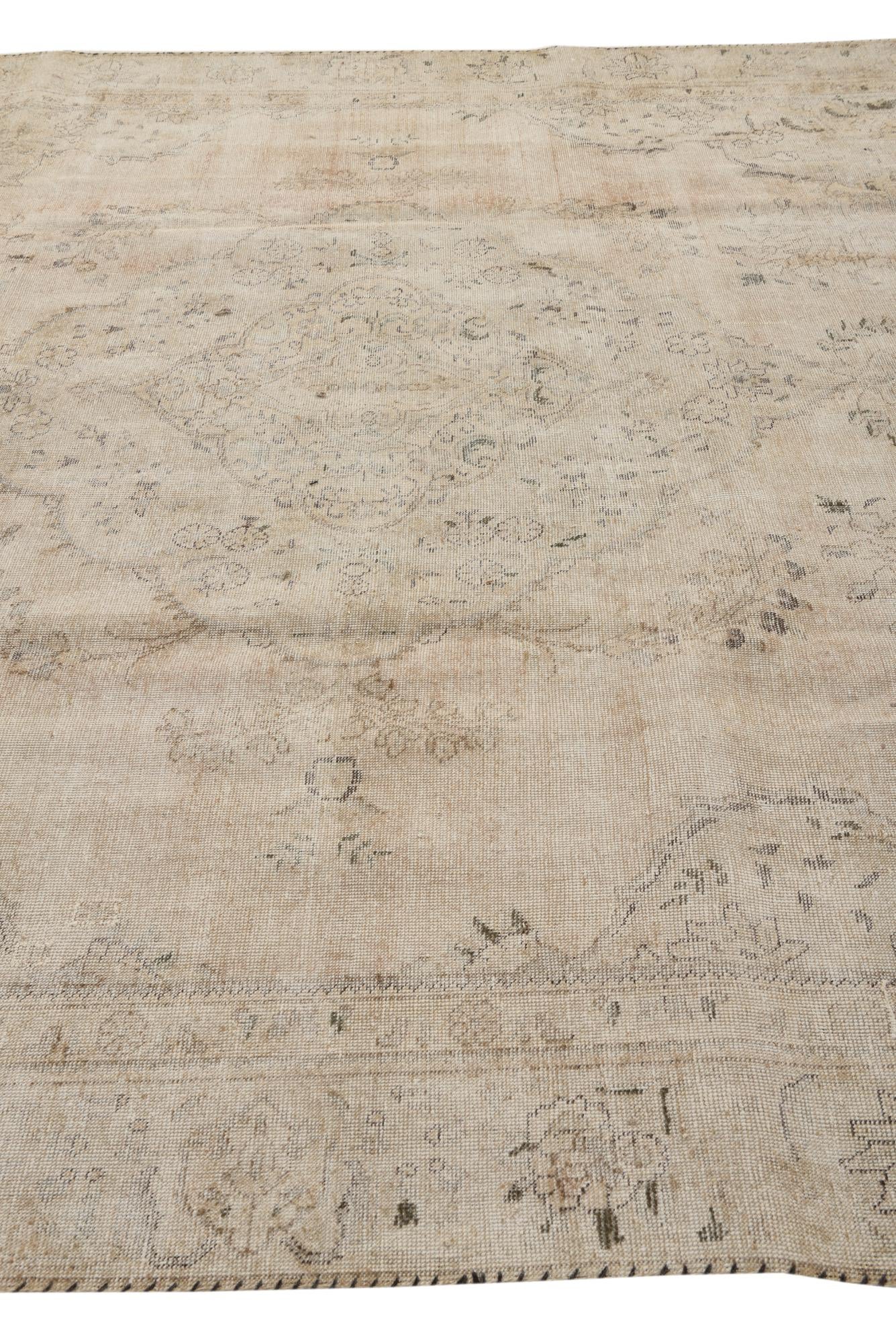9' 2 x 12' 2 Hand Knotted Ultra Vintage Persian Wool Rug