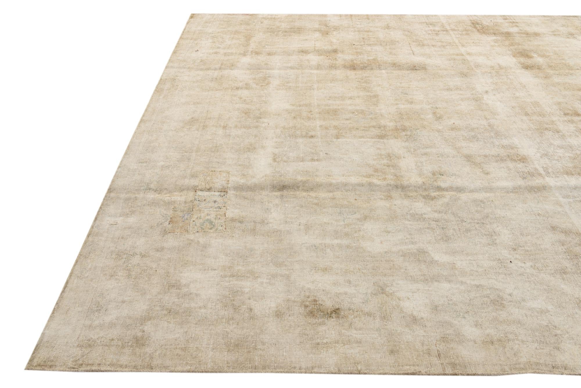 9' 5 x 12' 5 Hand Knotted Ultra Vintage Persian Wool Rug