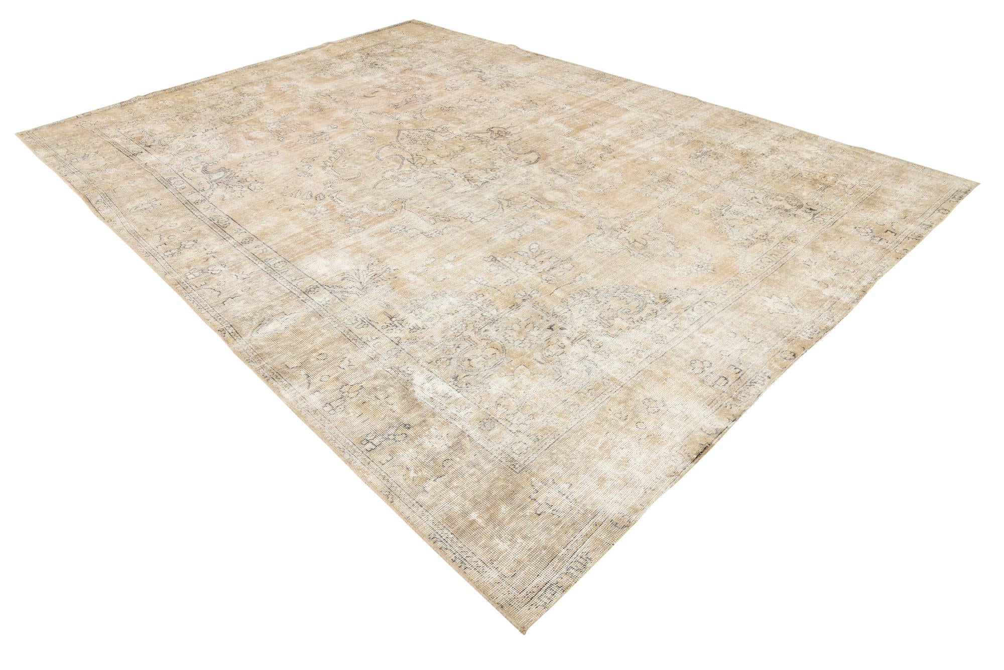 9' 4 x 12' 8 Hand Knotted Ultra Vintage Persian Wool Rug