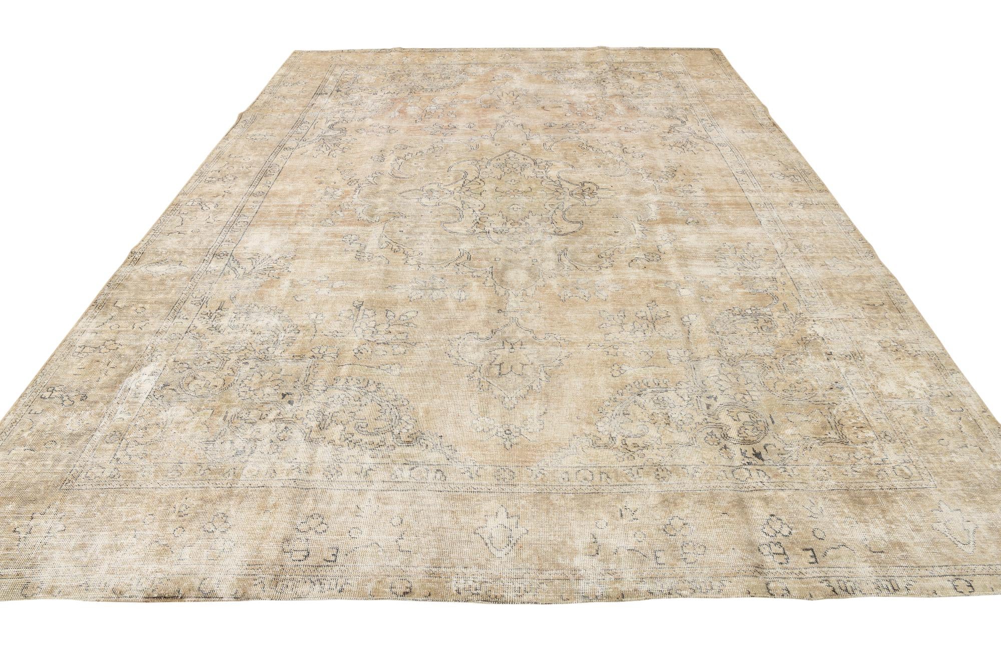 9' 4 x 12' 8 Hand Knotted Ultra Vintage Persian Wool Rug