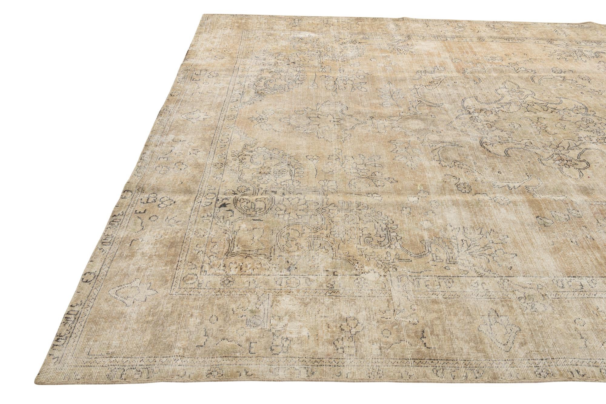 9' 4 x 12' 8 Hand Knotted Ultra Vintage Persian Wool Rug