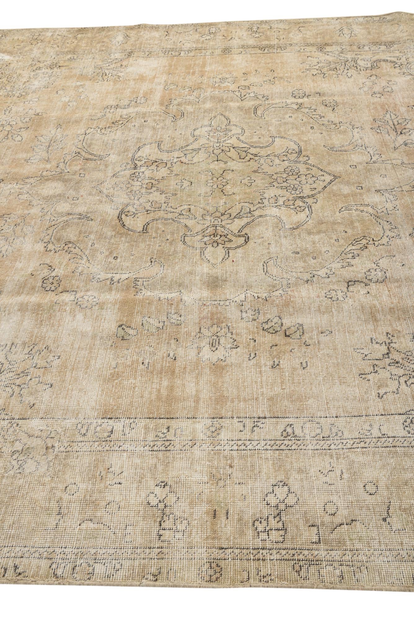 9' 4 x 12' 8 Hand Knotted Ultra Vintage Persian Wool Rug