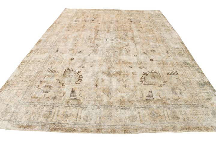 9' 7 x 12' 8 Hand Knotted Ultra Vintage Persian Wool Rug