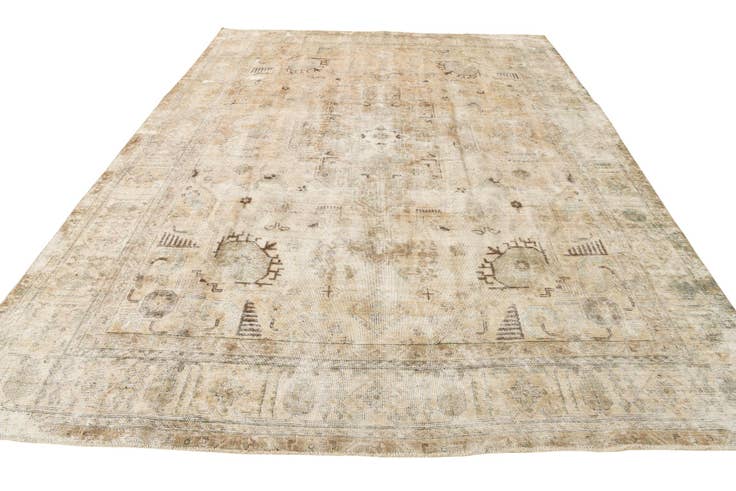 Detail image of 9' 7 x 12' 8 Hand Knotted Ultra Vintage Persian Wool Rug