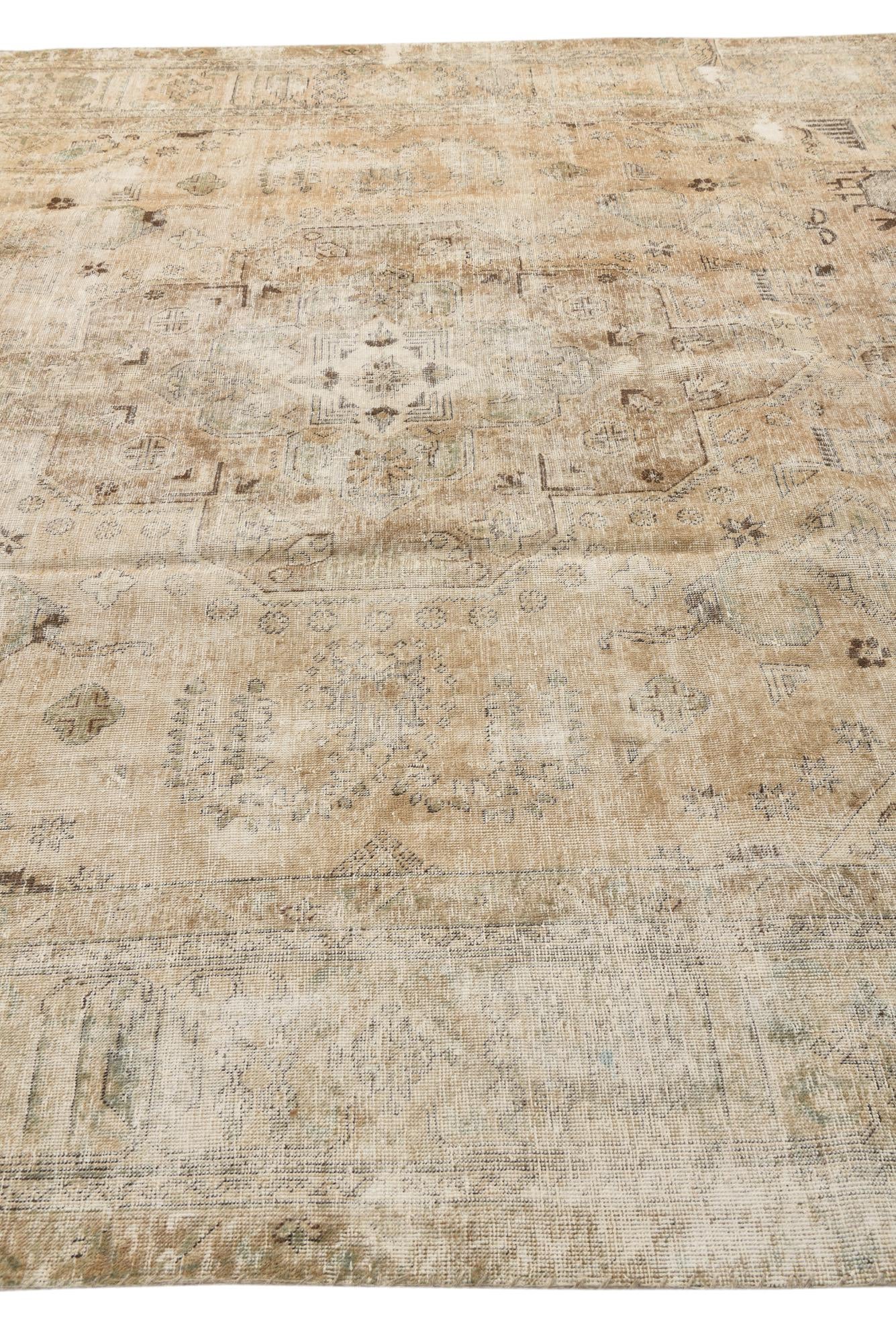 9' 7 x 12' 8 Hand Knotted Ultra Vintage Persian Wool Rug