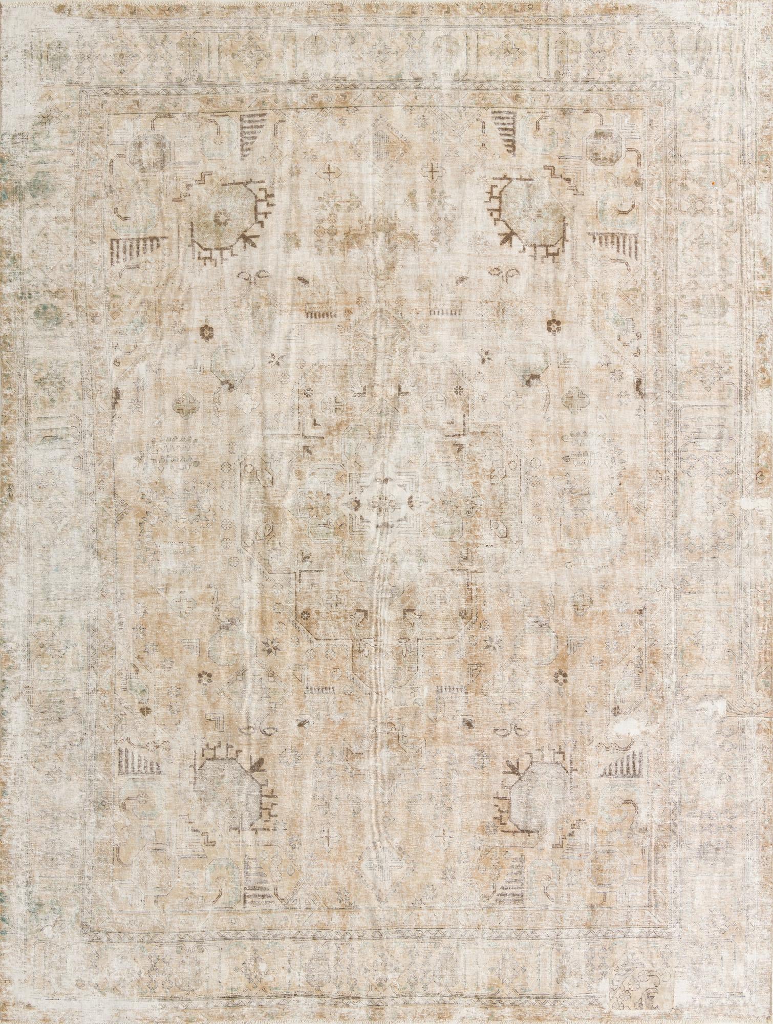 9' 7 x 12' 8 Hand Knotted Ultra Vintage Persian Wool Rug