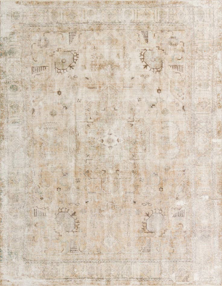Detail image of 9' 7 x 12' 8 Hand Knotted Ultra Vintage Persian Wool Rug