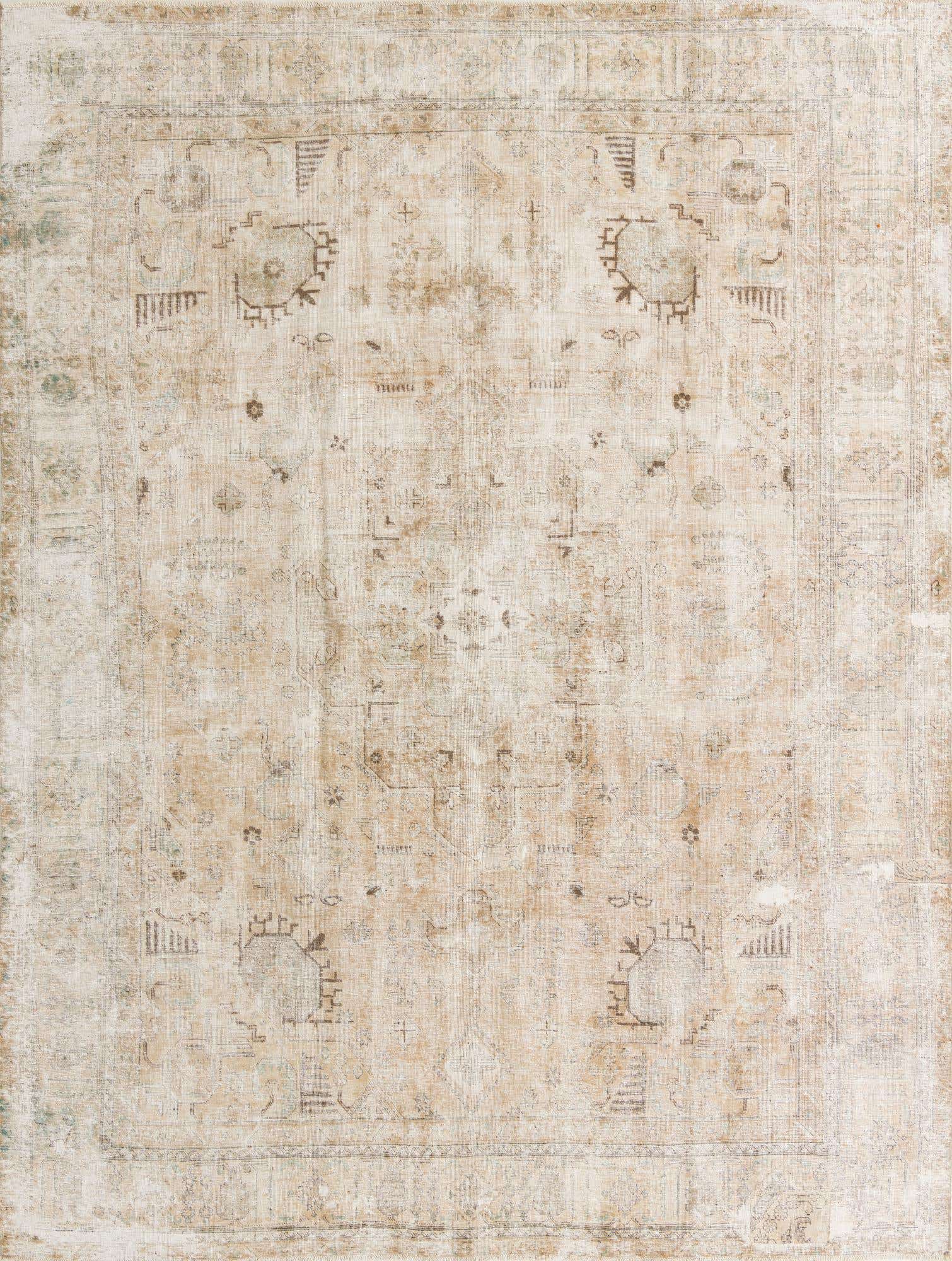 9' 7 x 12' 8 Hand Knotted Ultra Vintage Persian Wool Rug