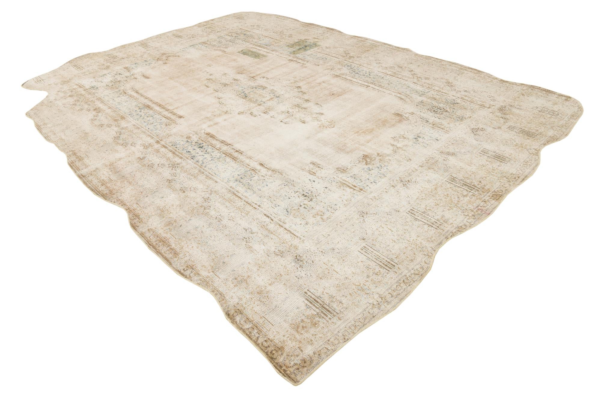 9' 4 x 12' 6 Hand Knotted Ultra Vintage Persian Wool Rug