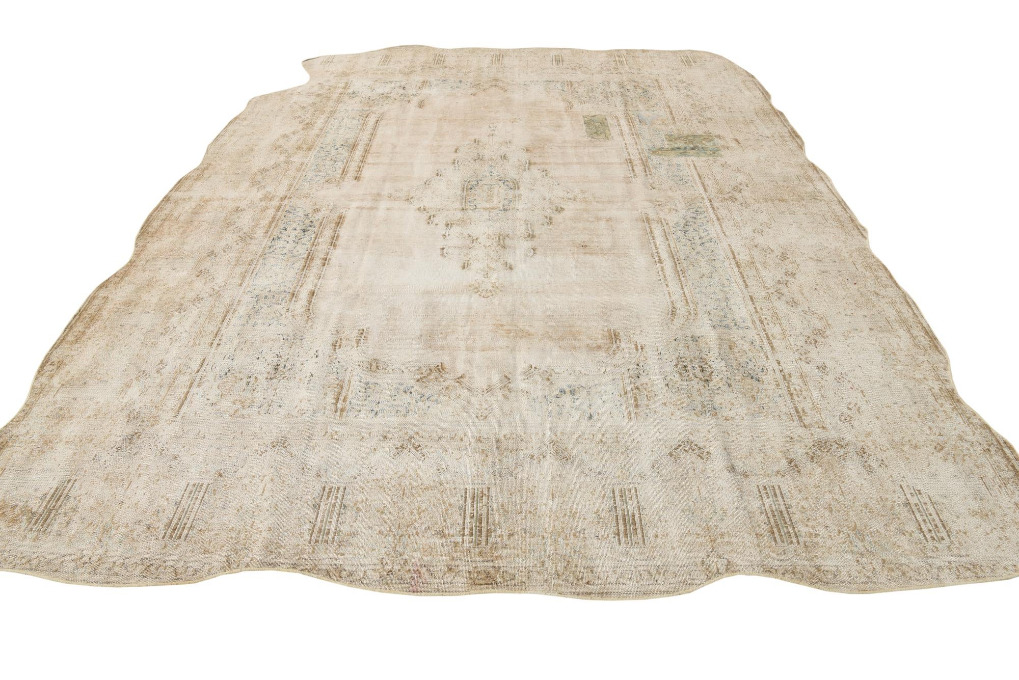 9' 4 x 12' 6 Hand Knotted Ultra Vintage Persian Wool Rug