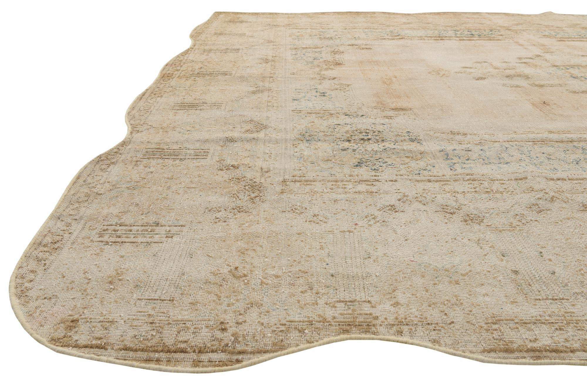 9' 4 x 12' 6 Hand Knotted Ultra Vintage Persian Wool Rug