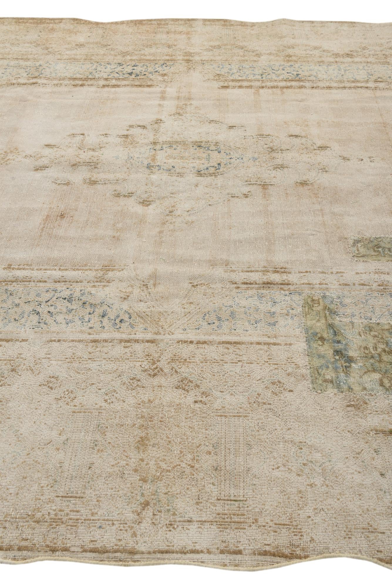 9' 4 x 12' 6 Hand Knotted Ultra Vintage Persian Wool Rug