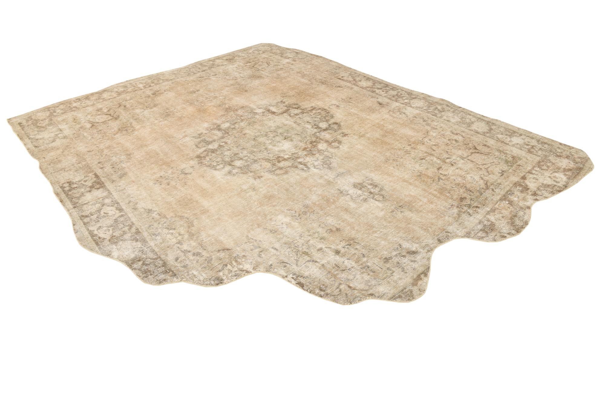 9' 4 x 11' 6 Hand Knotted Ultra Vintage Persian Wool Rug