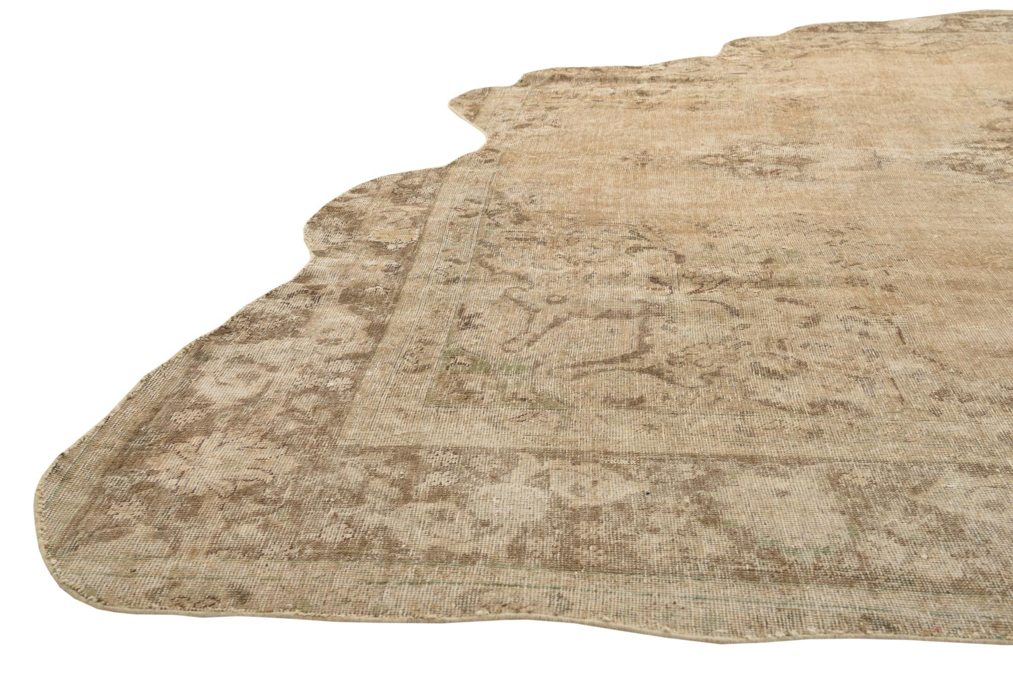 9' 4 x 11' 6 Hand Knotted Ultra Vintage Persian Wool Rug
