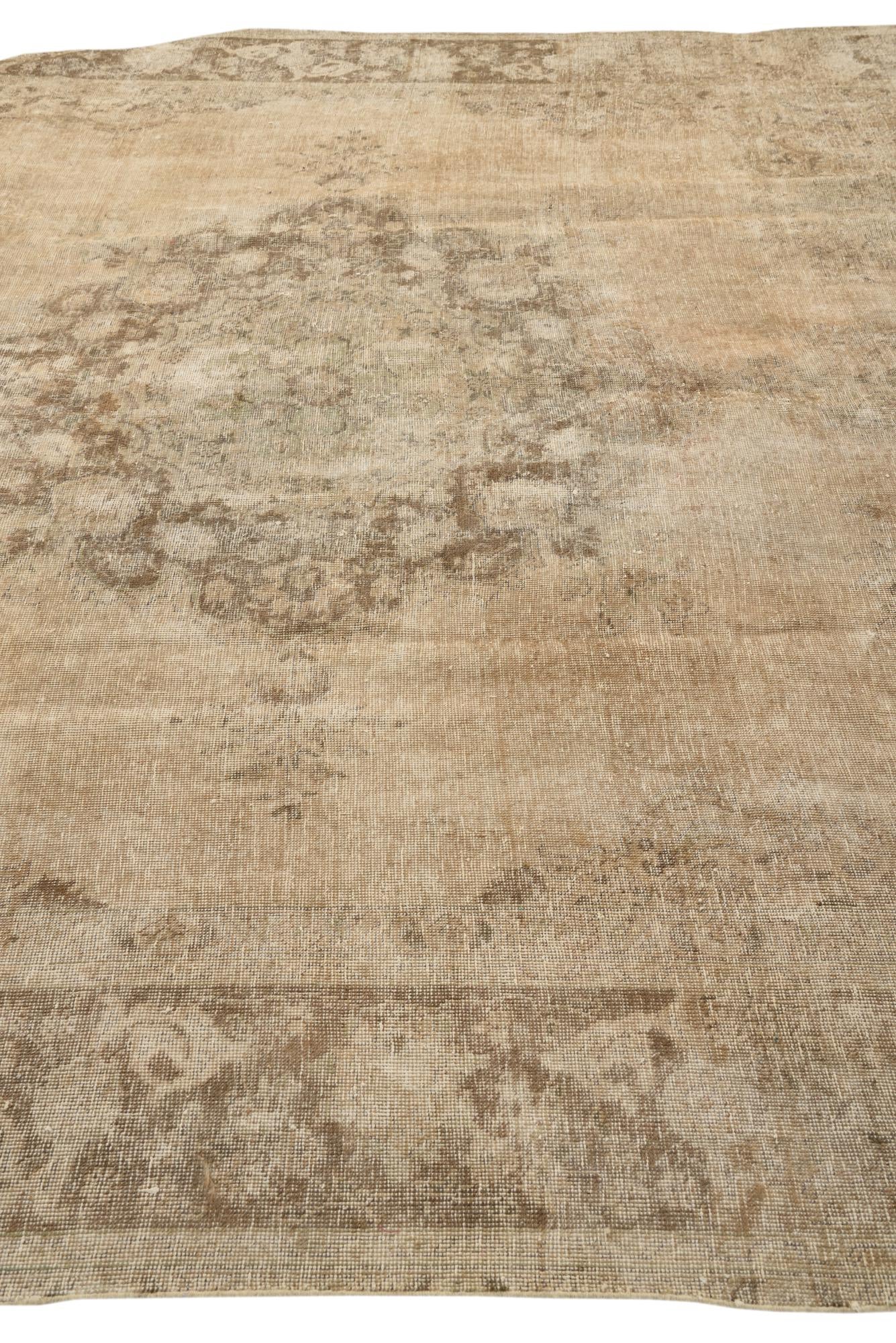 9' 4 x 11' 6 Hand Knotted Ultra Vintage Persian Wool Rug