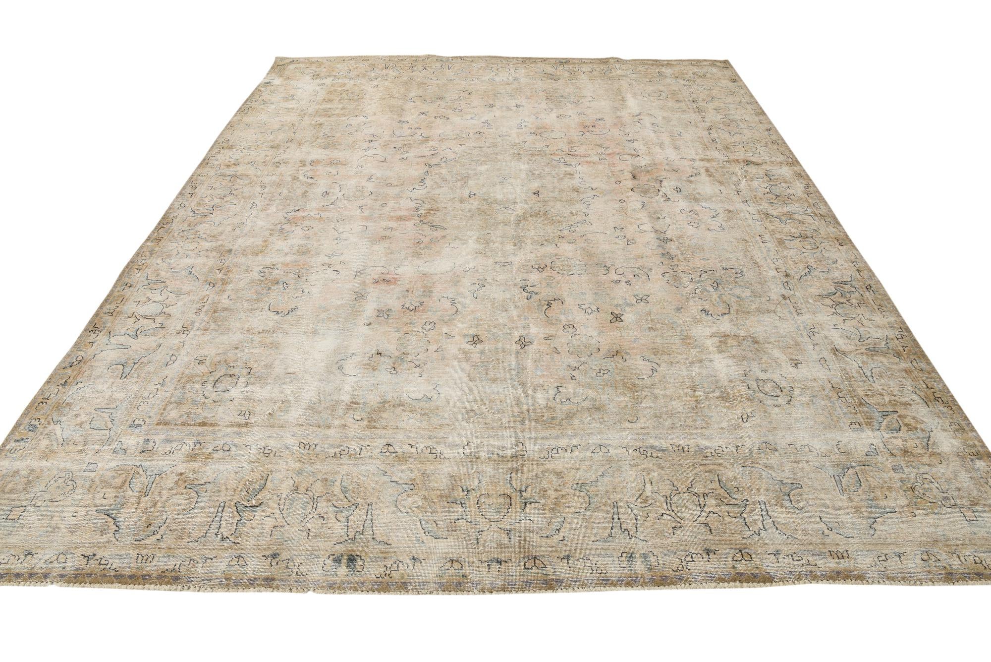 9' 3 x 12' 4 Hand Knotted Ultra Vintage Persian Wool Rug