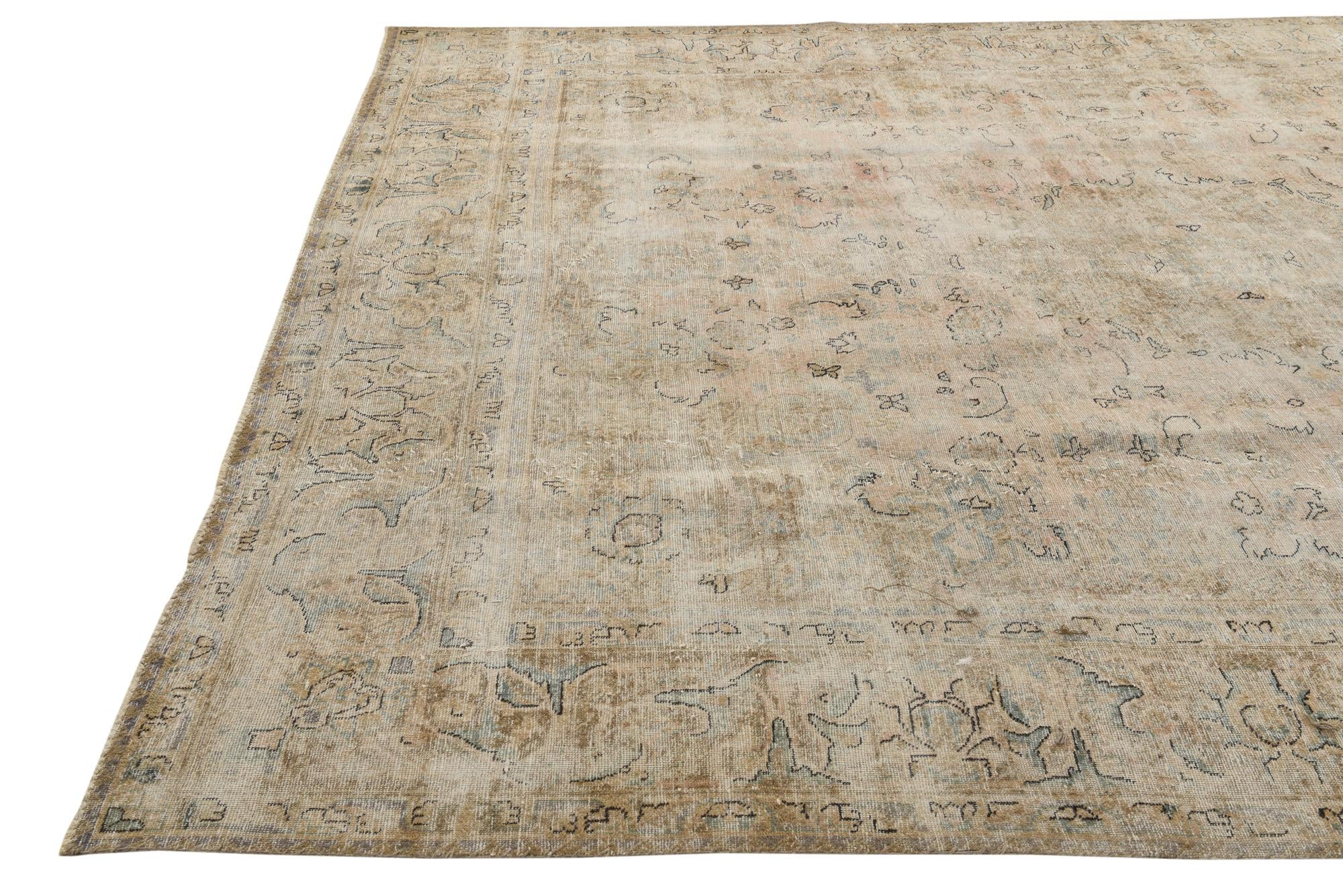9' 3 x 12' 4 Hand Knotted Ultra Vintage Persian Wool Rug