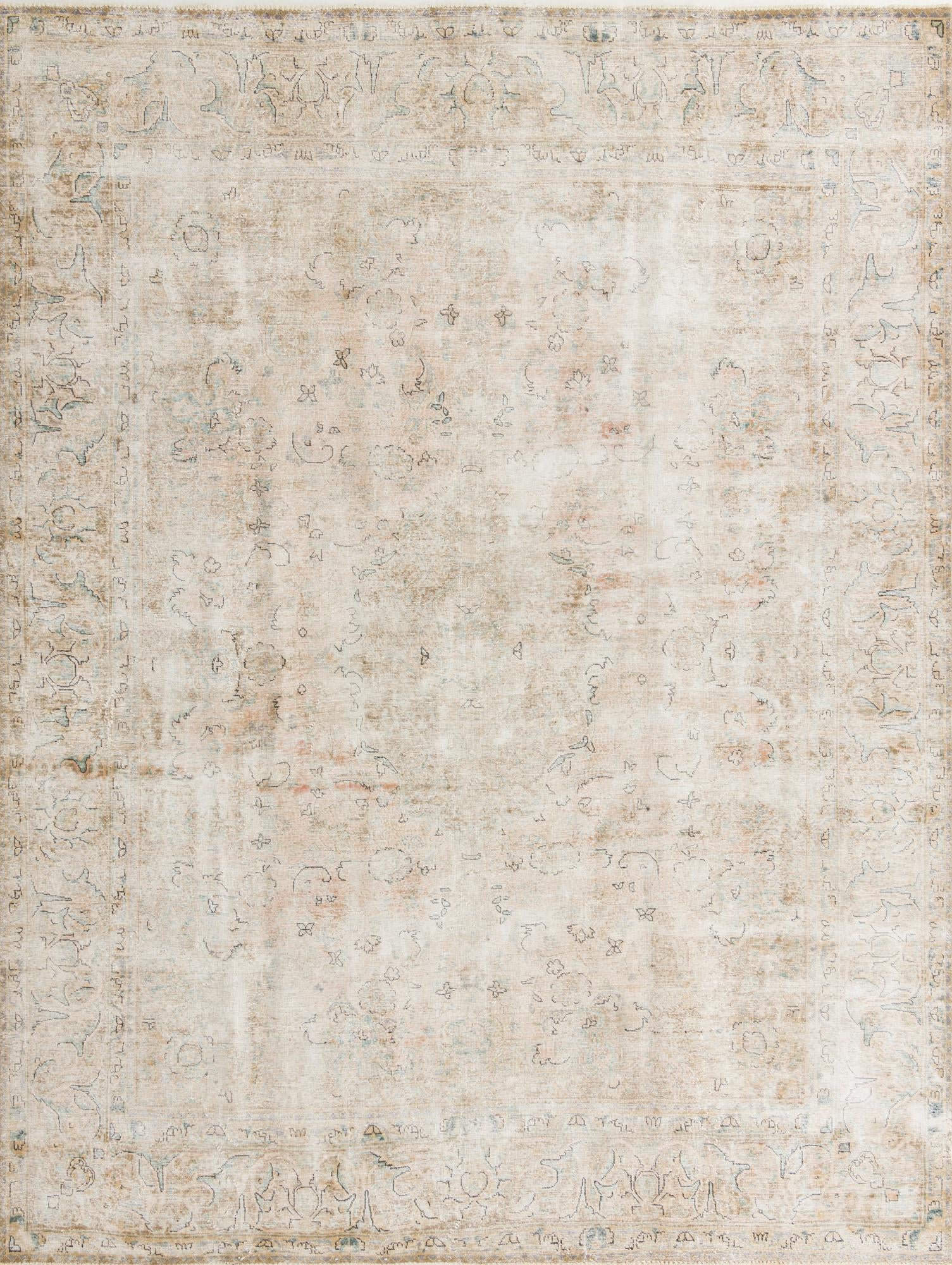 9' 3 x 12' 4 Hand Knotted Ultra Vintage Persian Wool Rug