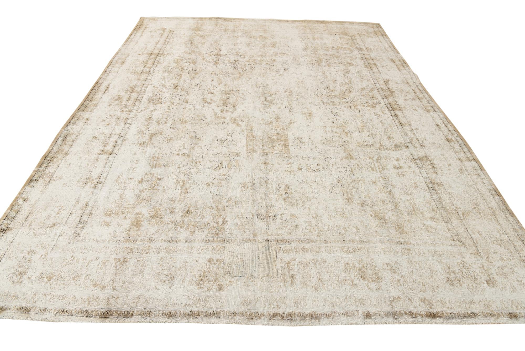 9' 4 x 12' 9 Hand Knotted Ultra Vintage Persian Wool Rug