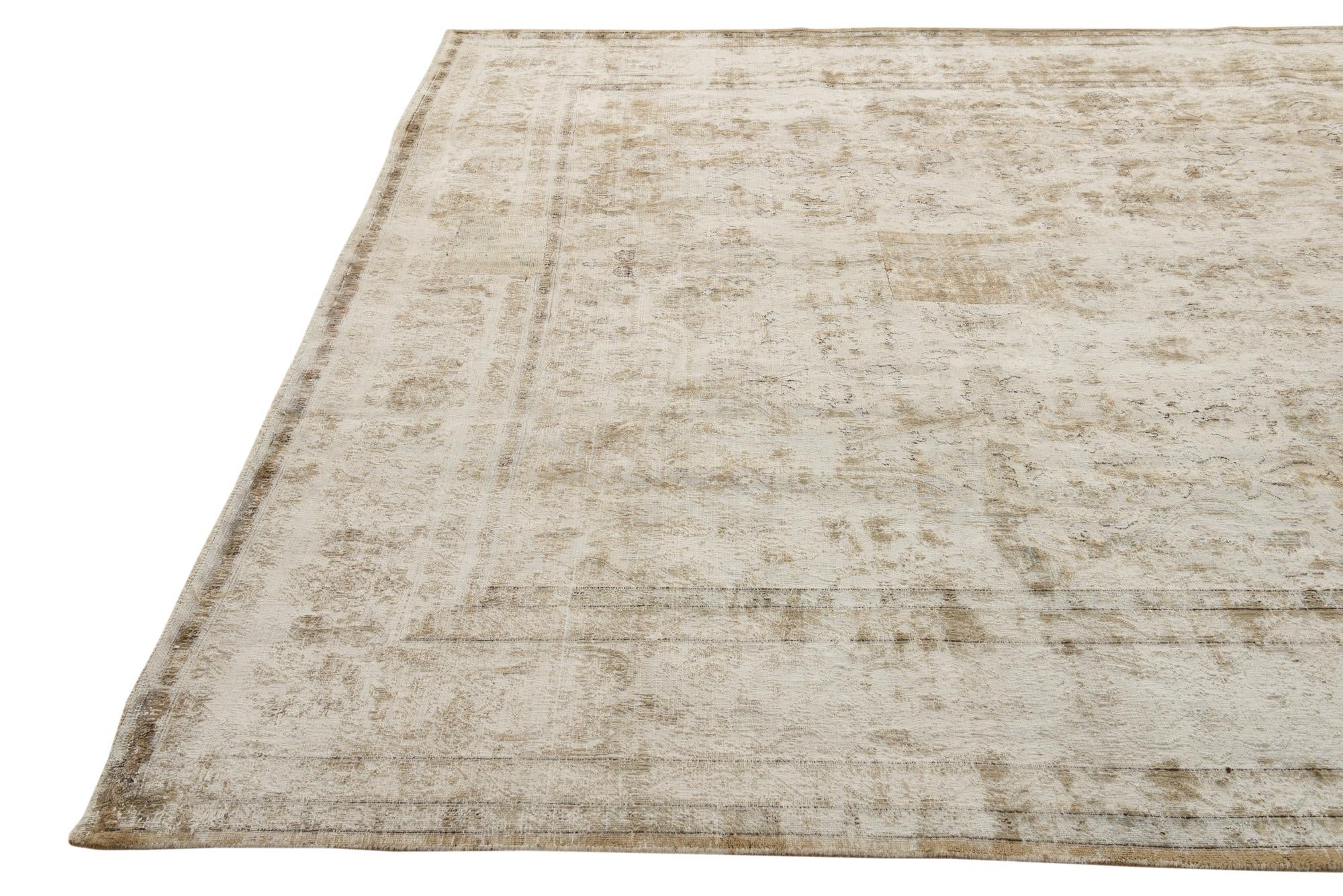9' 4 x 12' 9 Hand Knotted Ultra Vintage Persian Wool Rug