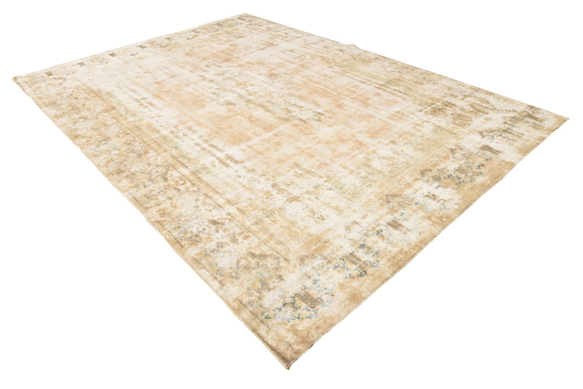 8' 5 x 12' 1 Hand Knotted Ultra Vintage Persian Wool Rug