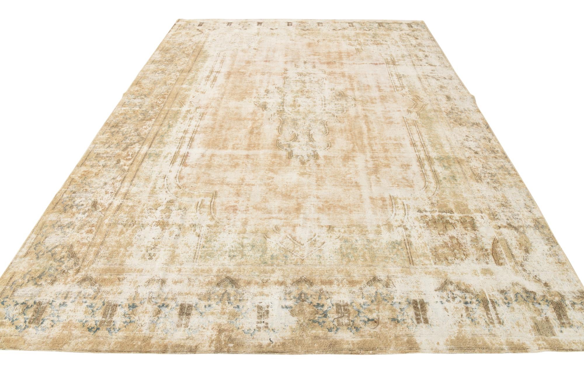 8' 5 x 12' 1 Hand Knotted Ultra Vintage Persian Wool Rug