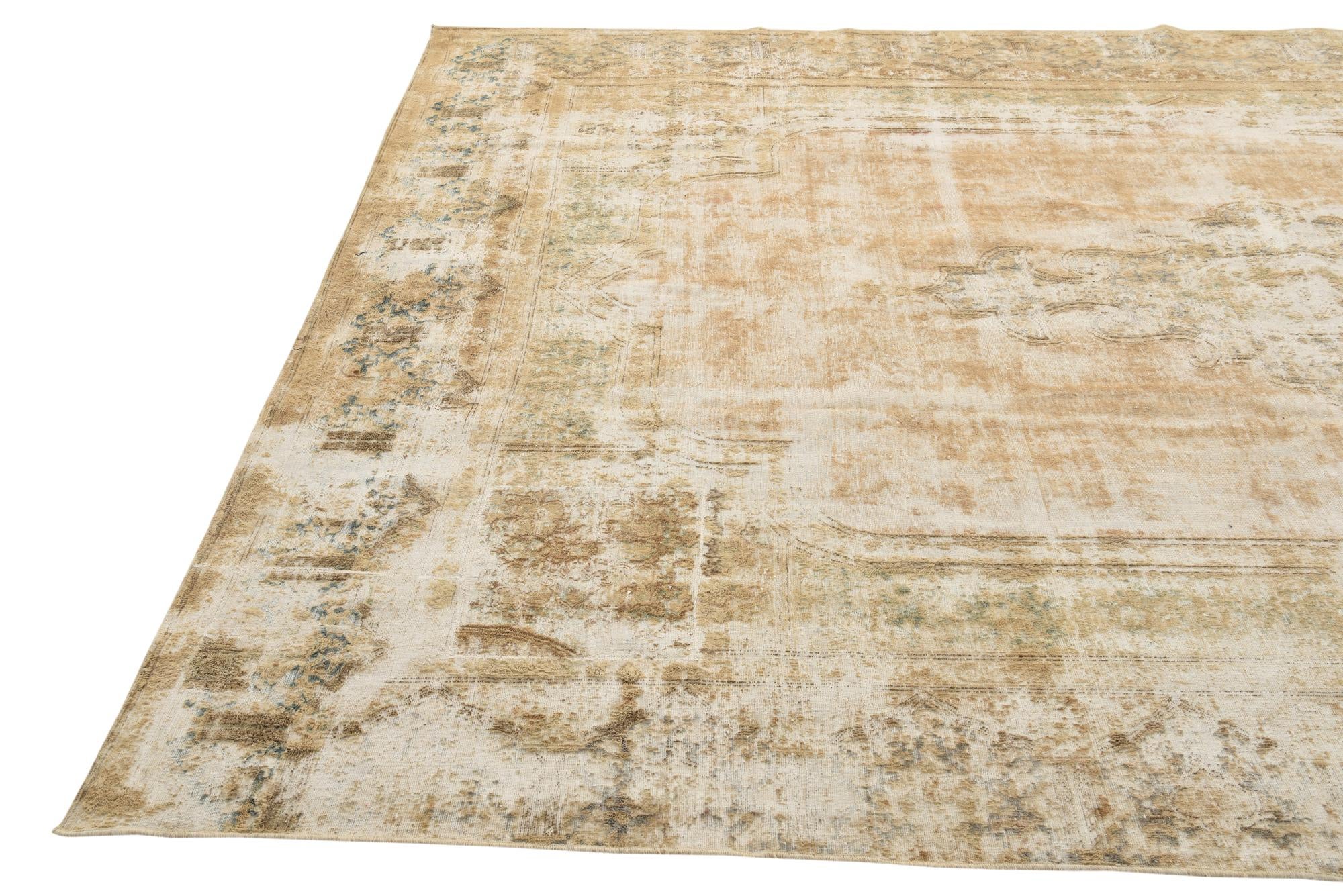8' 5 x 12' 1 Hand Knotted Ultra Vintage Persian Wool Rug