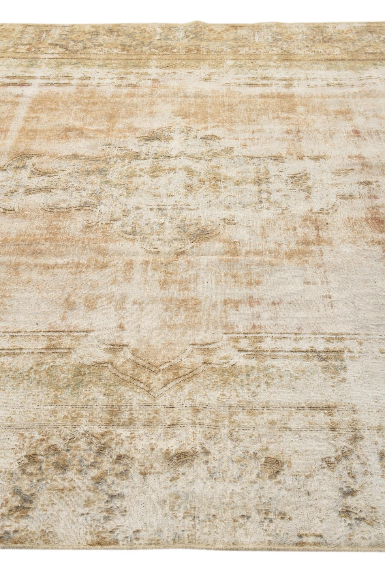 8' 5 x 12' 1 Hand Knotted Ultra Vintage Persian Wool Rug