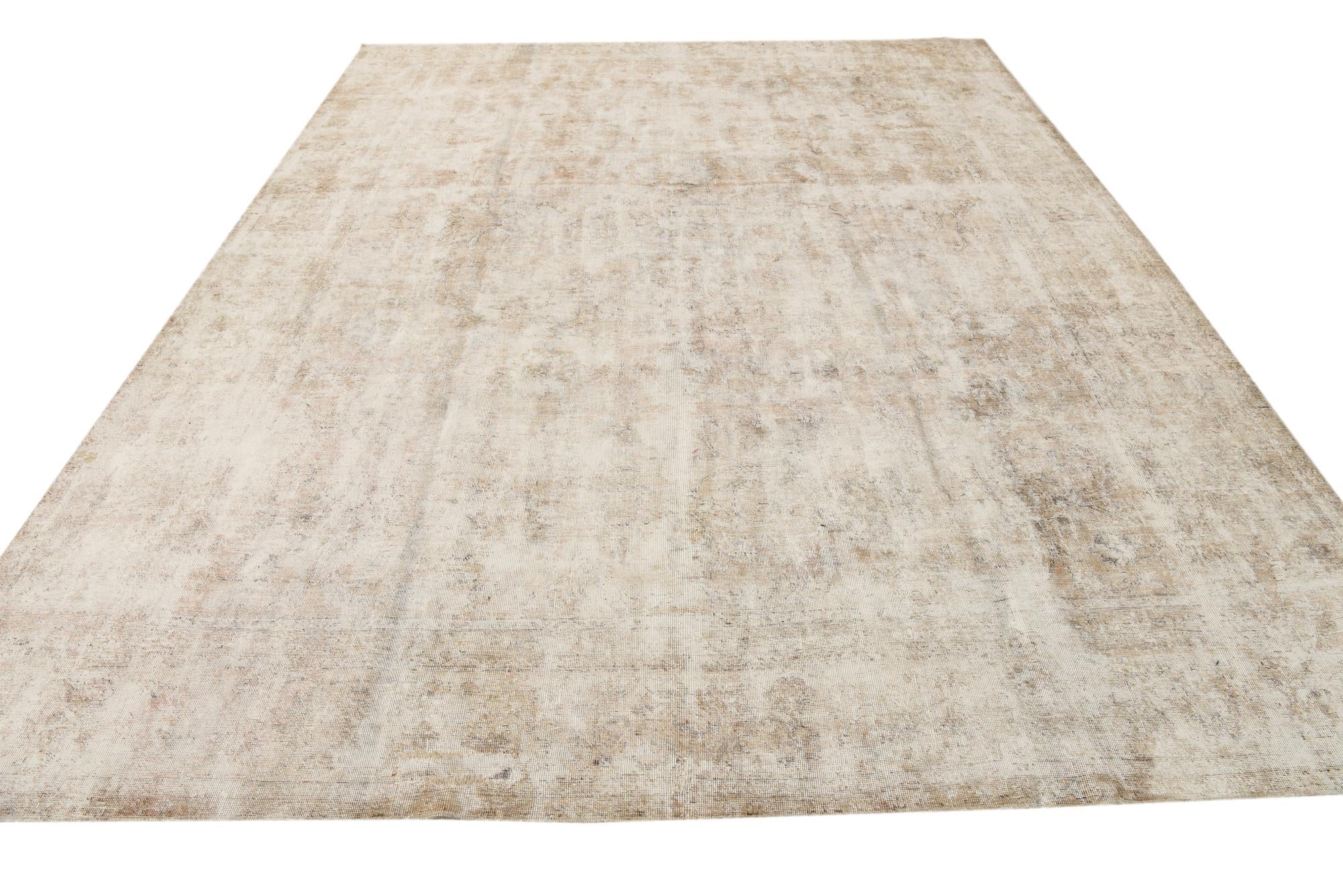 9' 8 x 12' 10 Hand Knotted Ultra Vintage Persian Wool Rug