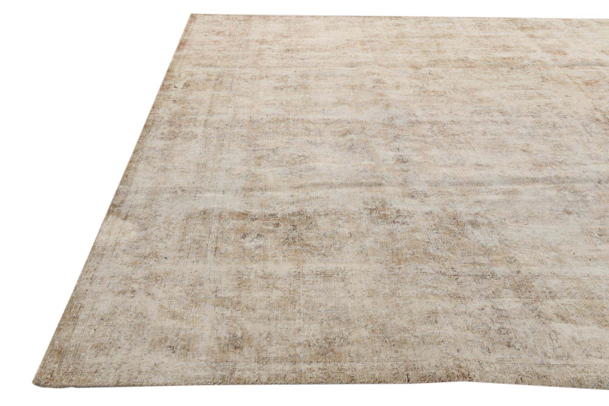 9' 8 x 12' 10 Hand Knotted Ultra Vintage Persian Wool Rug