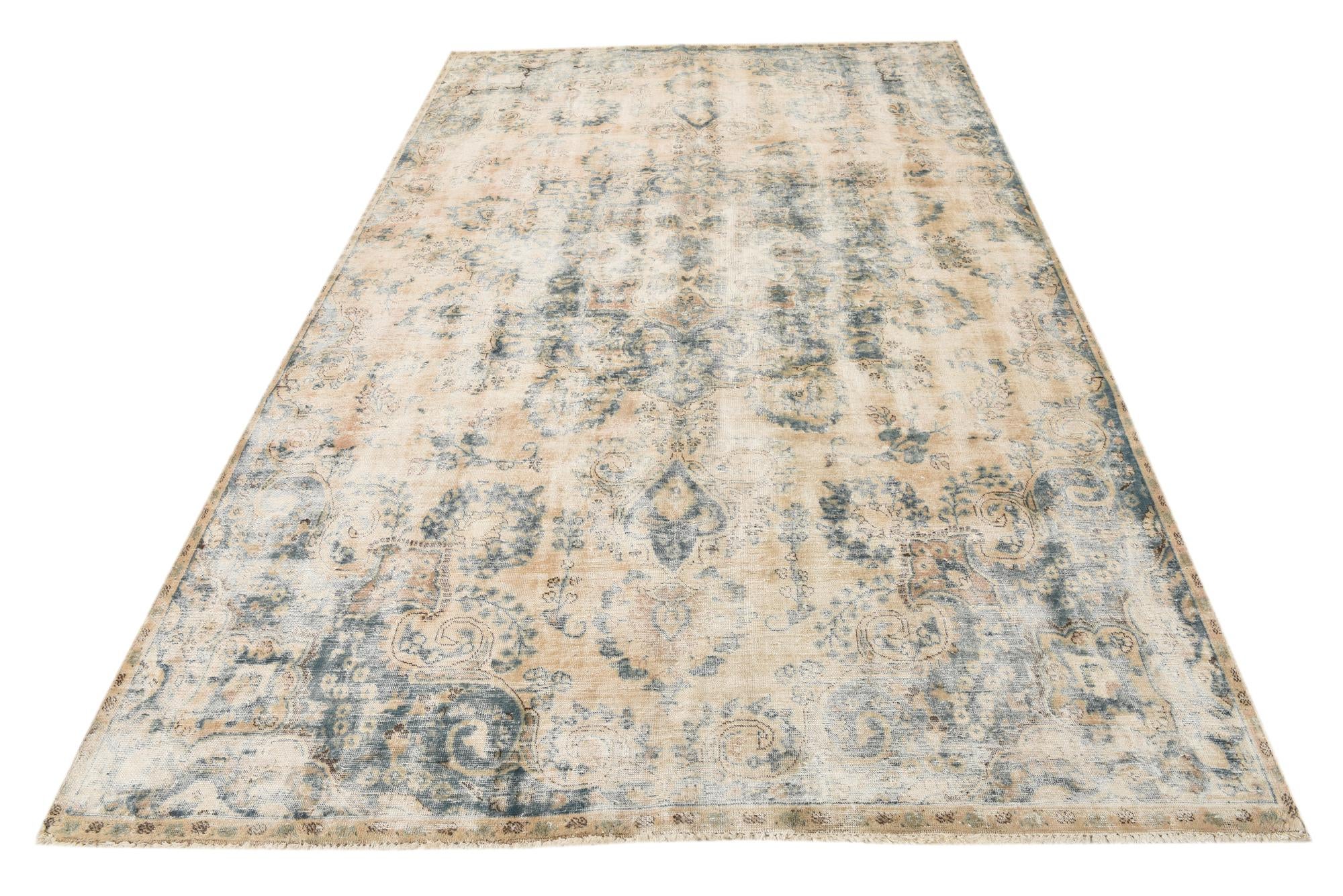6' 4 x 10' Hand Knotted Ultra Vintage Persian Wool Rug