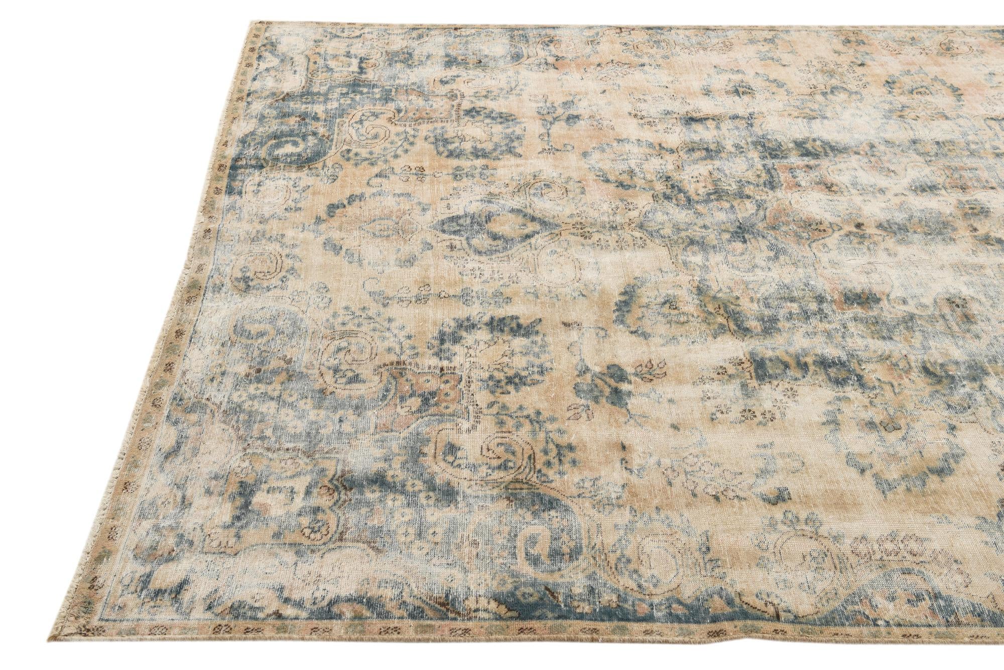 6' 4 x 10' Hand Knotted Ultra Vintage Persian Wool Rug